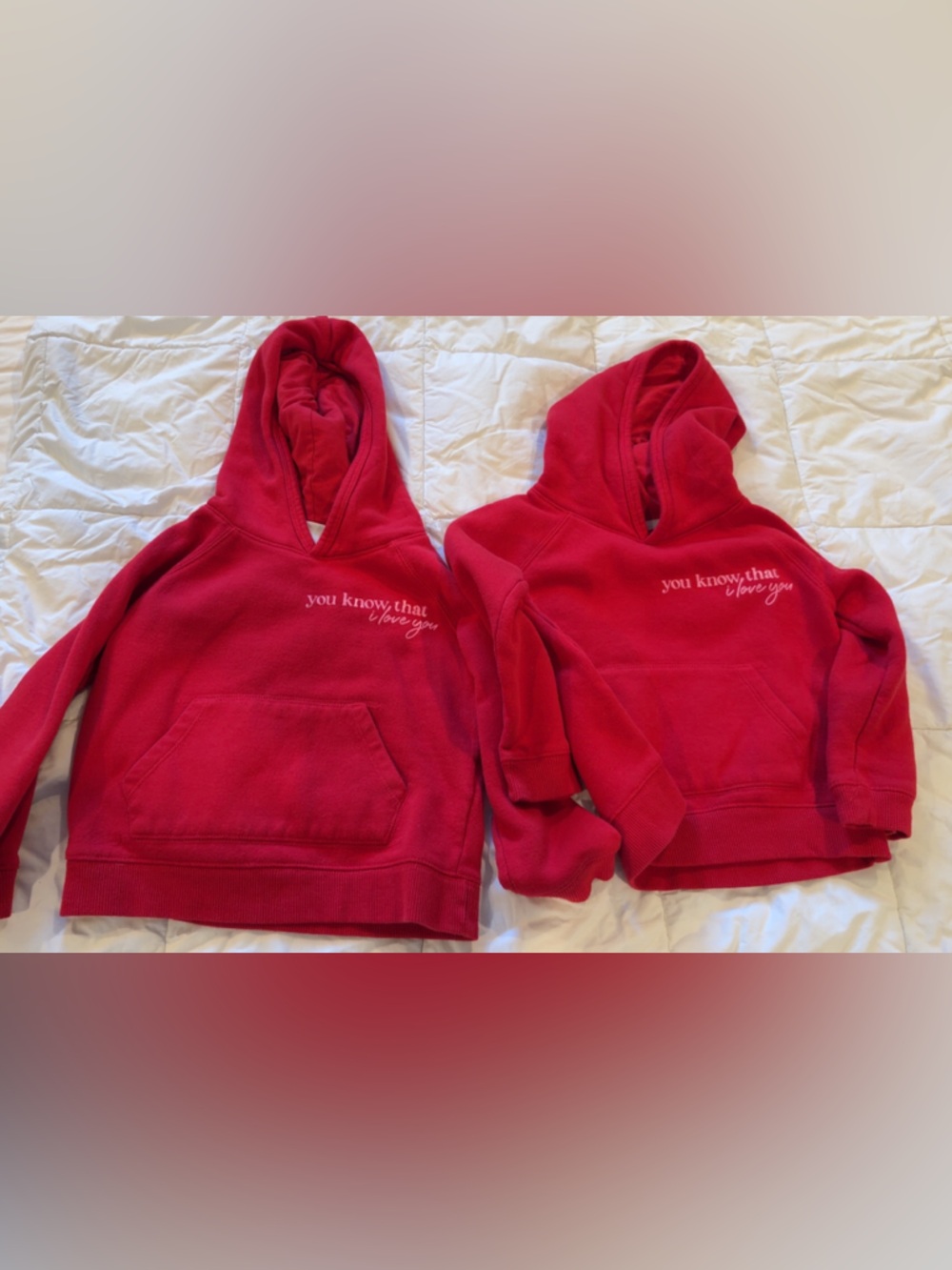 Kids Red Hoodie Sweatshirt with Script Pocket